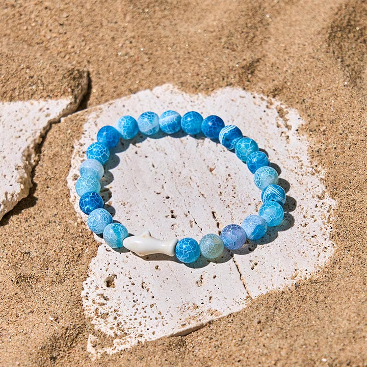 Buddha Stones Natural Agate Stone Shark Wisdom Bracelet - image 6