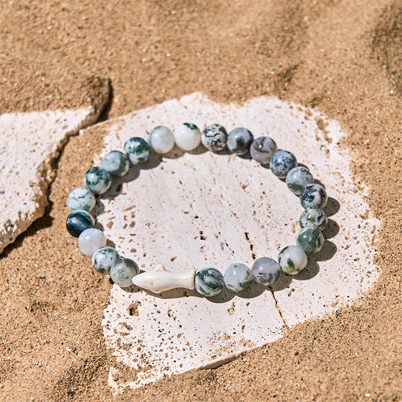 Buddha Stones Natural Agate Stone Shark Wisdom Bracelet - image 12