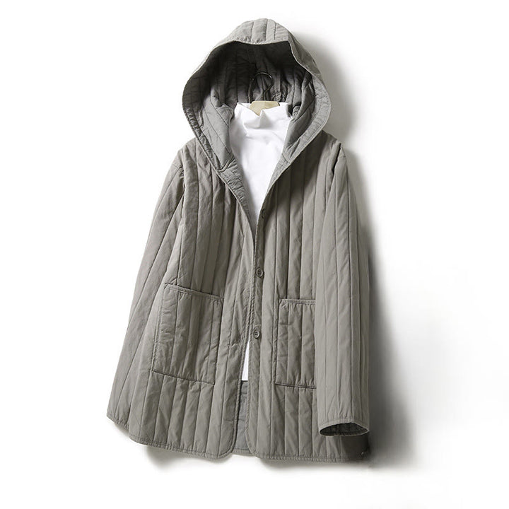 Buddha Stones Cord Design Quilting Women's Long Sleeve Cotton Hoodie Jacket With Pocket - DarkGray - US8-10，UK/AU12-14，EU40-42 (2XL) - image 6