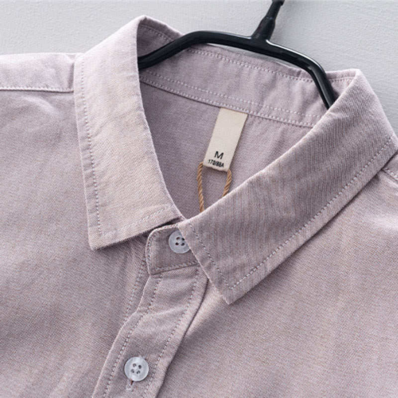 Buddha Stones Solid Color Long Sleeve Buttons Down Design Men Cotton Shirt Clothing - image 14