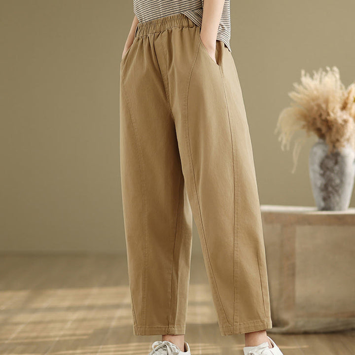 Buddha Stones Casual Elastic Waist Women's Polyester Harem Pants With Pockets - image 4