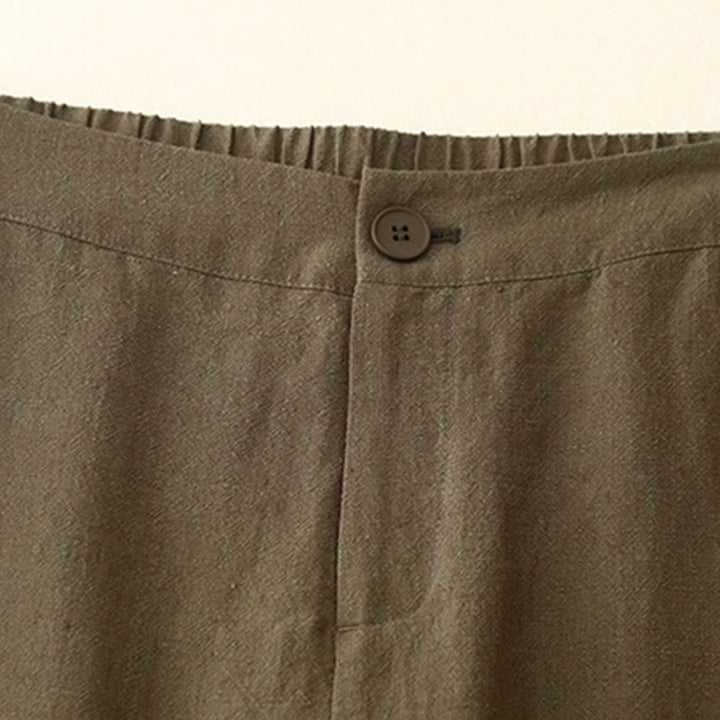 Buddha Stones Casual Plain Women's Elastic Waist  Wide Leg Pants With Pockets - image 2