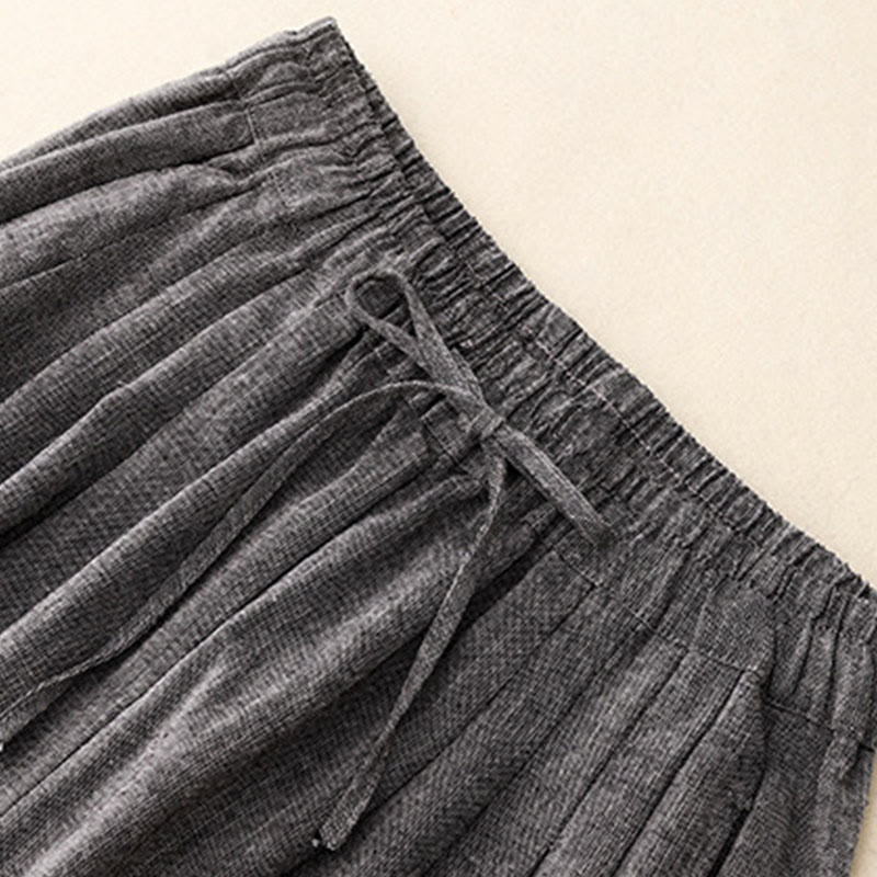 Buddha Stones Casual Textured Fabrics Women's Polyester Wide Leg Pants With Pockets - image 3