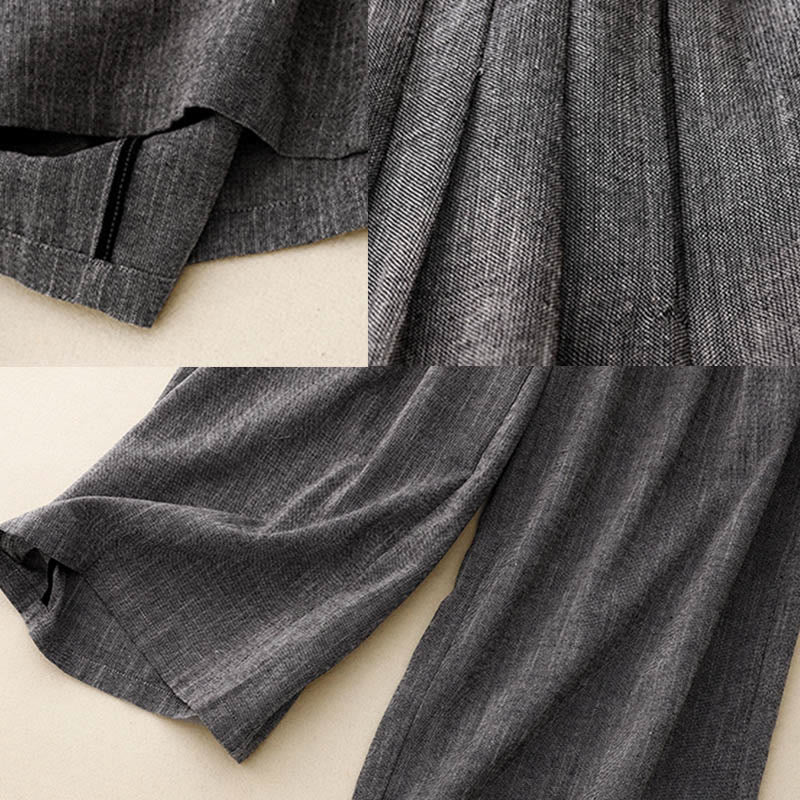 Buddha Stones Casual Textured Fabrics Women's Polyester Wide Leg Pants With Pockets - image 6