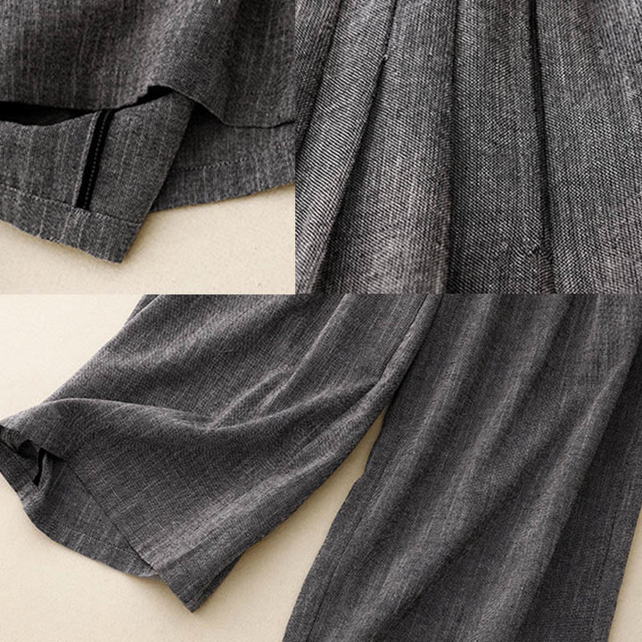 Buddha Stones Casual Textured Fabrics Women's Polyester Wide Leg Pants With Pockets - image 6