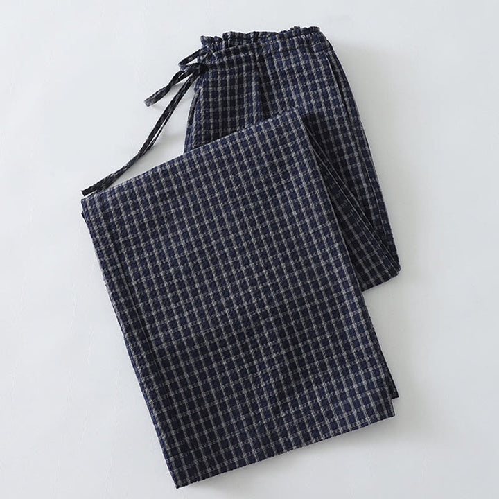 Buddha Stones Casual Plaid Pattern Women's Cotton Wide Leg Pants With Pockets - image 3