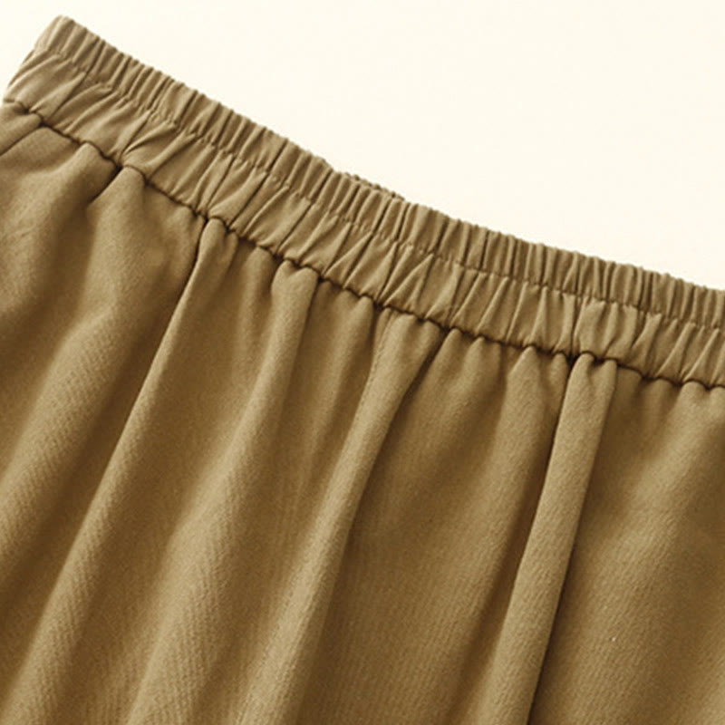 Buddha Stones Casual Snap Buttons Women's Cotton Polyester Pants With Pockets - image 4