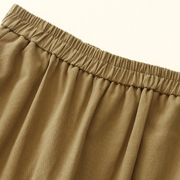 Buddha Stones Casual Snap Buttons Women's Cotton Polyester Pants With Pockets - image 4