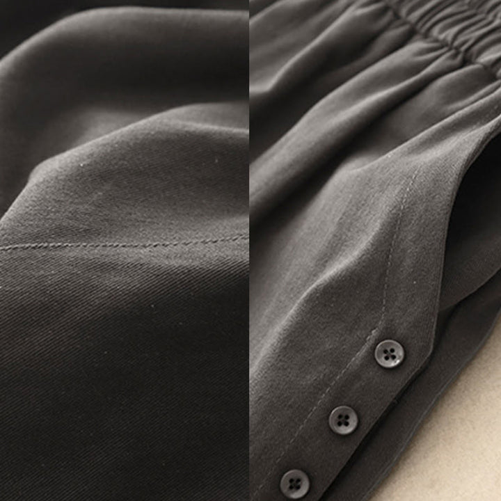 Buddha Stones Casual Snap Buttons Women's Cotton Polyester Pants With Pockets - image 12