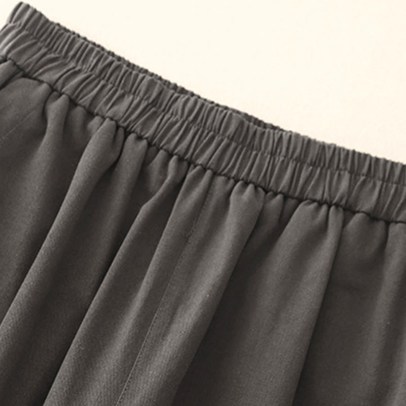 Buddha Stones Casual Snap Buttons Women's Cotton Polyester Pants With Pockets - image 13