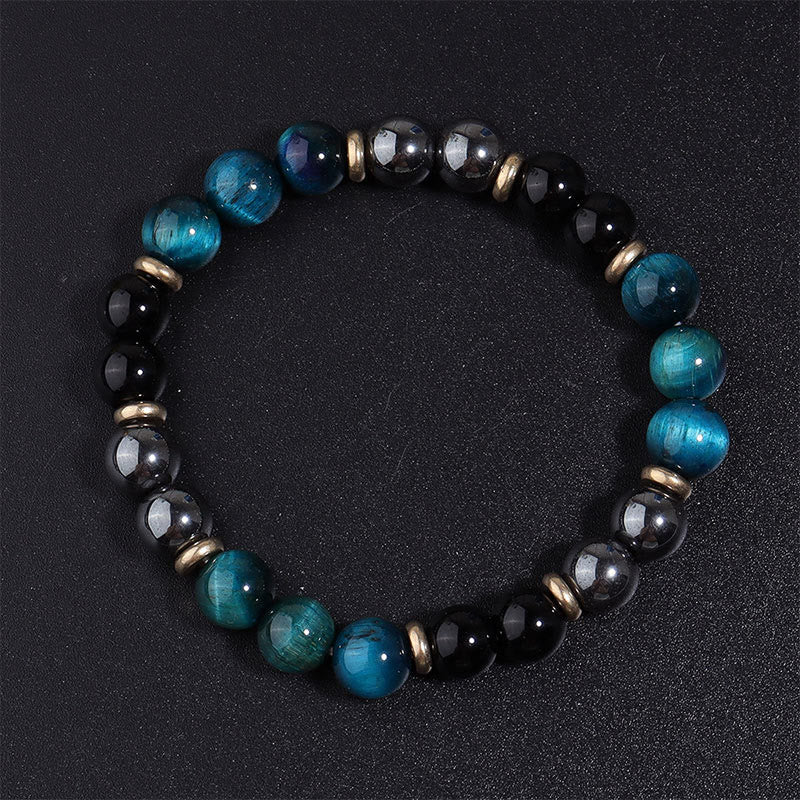 Buddha Stones Natural Blue Tiger Eye Beads Balance Bracelet - Blue Tiger Eye (Wrist Circumference: 19-22cm) - image 0