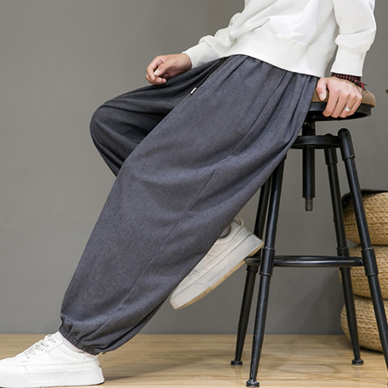 Buddha Stones Commute Plain Men's Thermal Fleece-Lined Ankle-Length Pants With Pockets - image 7