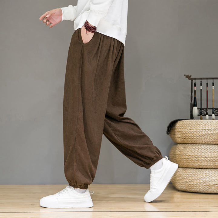 Buddha Stones Commute Plain Men's Thermal Fleece-Lined Ankle-Length Pants With Pockets - image 18