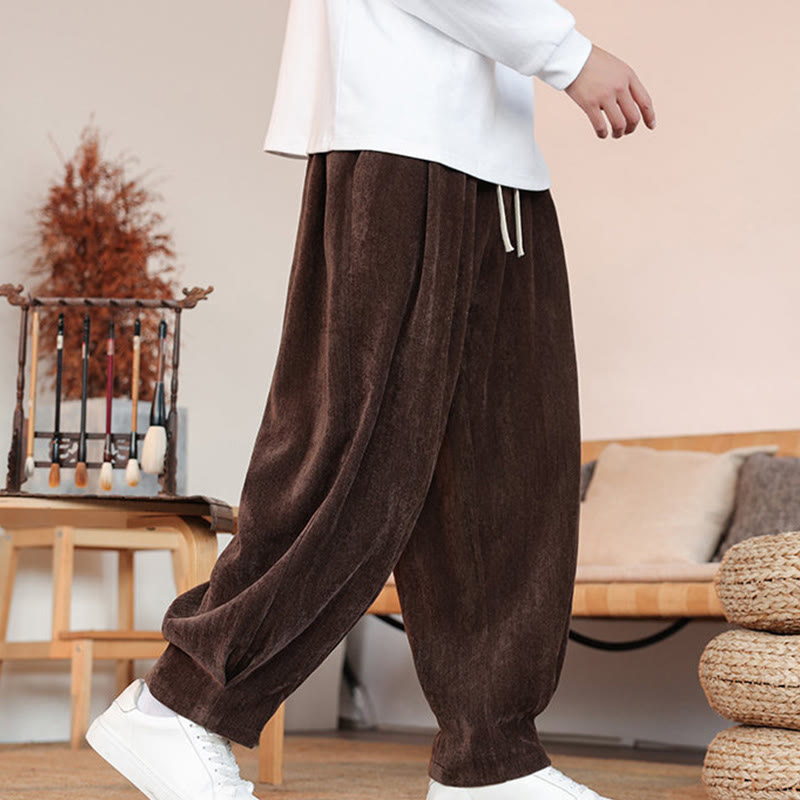 Buddha Stones Casual Solid Color Simple Design Men's Cotton Pants With Pockets - image 8