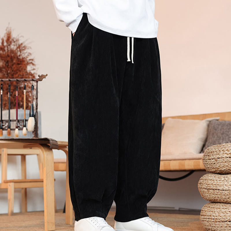Buddha Stones Casual Solid Color Simple Design Men's Cotton Pants With Pockets - image 13