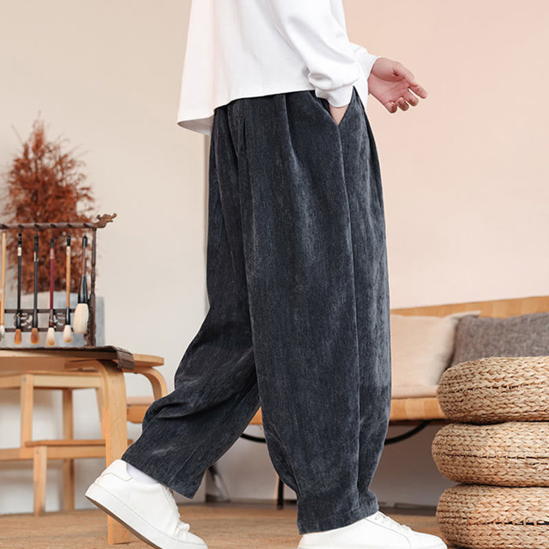 Buddha Stones Casual Solid Color Simple Design Men's Cotton Pants With Pockets - image 23