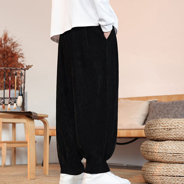 Buddha Stones Casual Solid Color Simple Design Men's Cotton Pants With Pockets - image 10