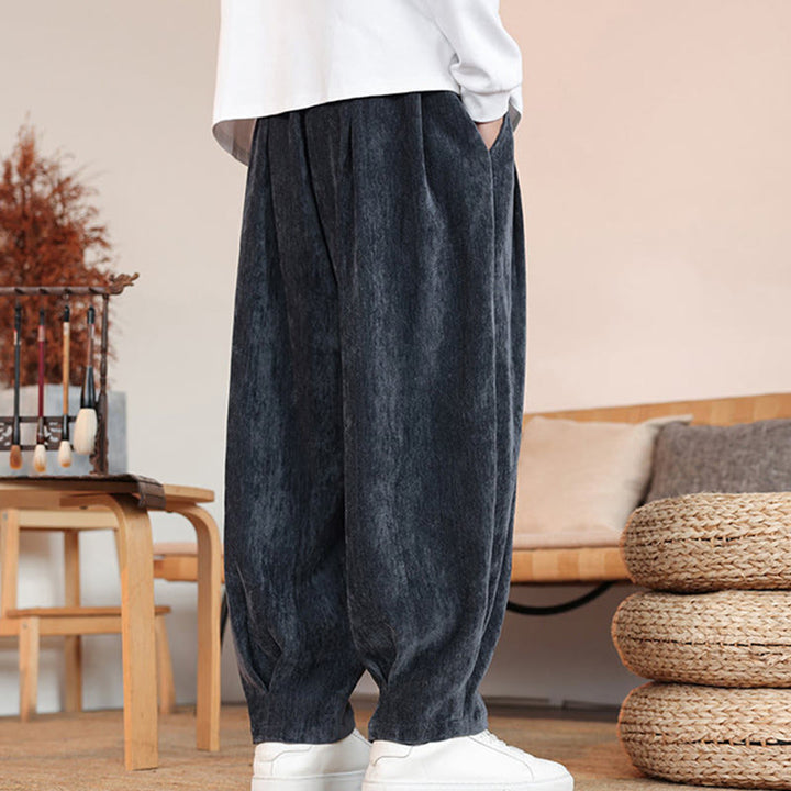 Buddha Stones Casual Solid Color Simple Design Men's Cotton Pants With Pockets - image 22