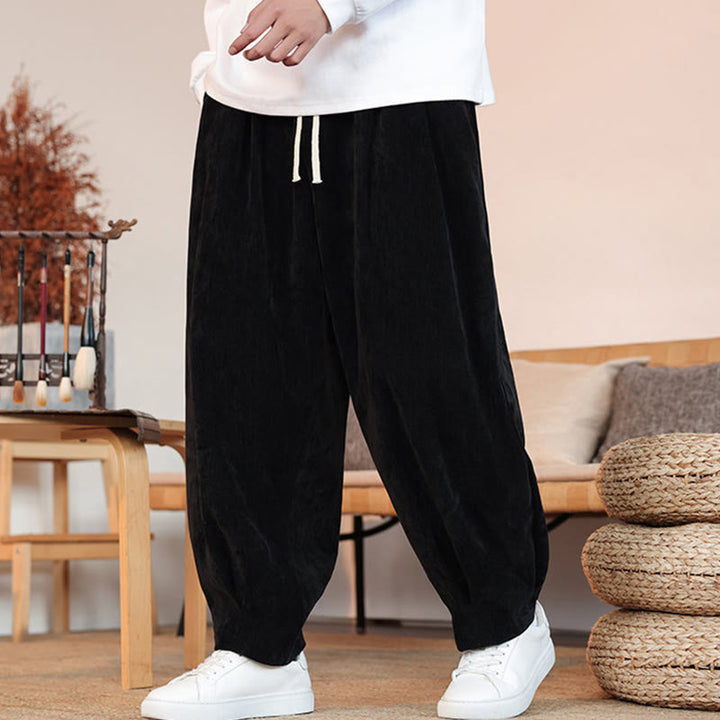 Buddha Stones Casual Solid Color Simple Design Men's Cotton Pants With Pockets - image 12