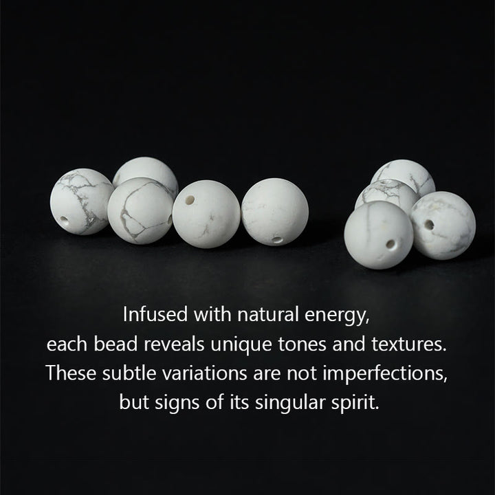 Buddha Stones Natural White Turquoise Bead Om Mani Padme Hum Blessing Bracelet - image 5