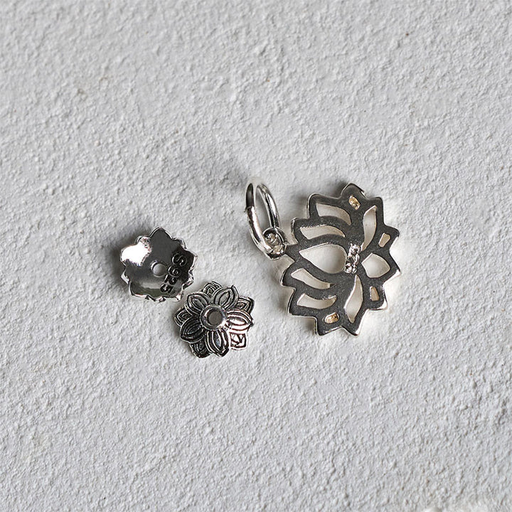 Buddha Stones 925 Sterling Silver Lotus Design Picasso Jasper Positive Bracelet - image 6