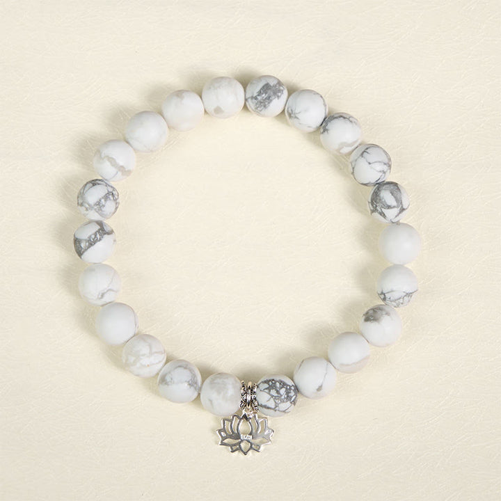 Buddha Stones 925 Sterling Silver Lotus Design Natural White Turquoise Wealth Bracelet - image 12