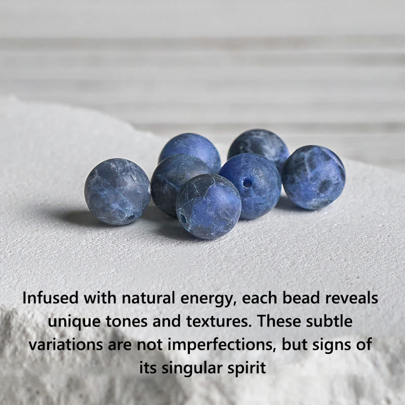 Buddha Stones 925 Sterling Silver Lotus Design Natural Sodalite Positive Beads Harmony Bracelet - image 5