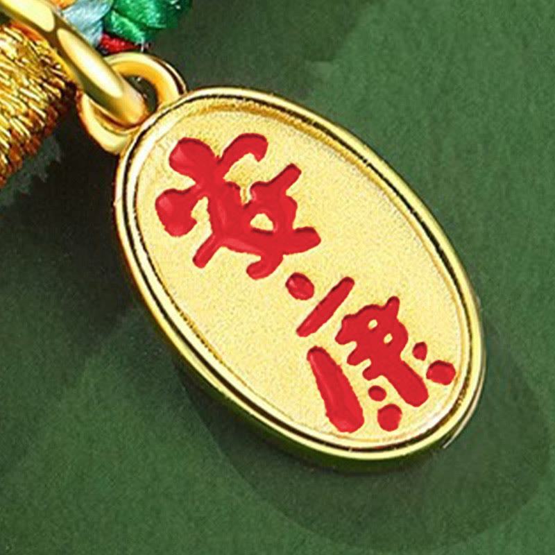 Buddha Stones Handmade Peace Buckle Jade Prosperity 925 Sterling Silver Colorful Rope Bracelet - image 14