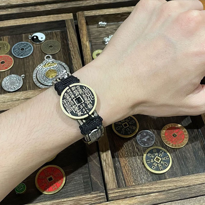 Buddha Stones Pixiu Mountain Ghosts Spend Money Luck Leather Watch Band Bracelet  - image 4