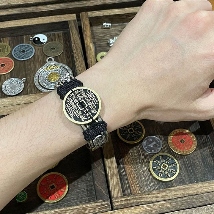 Buddha Stones Pixiu Mountain Ghosts Spend Money Luck Leather Watch Band Bracelet  - image 4