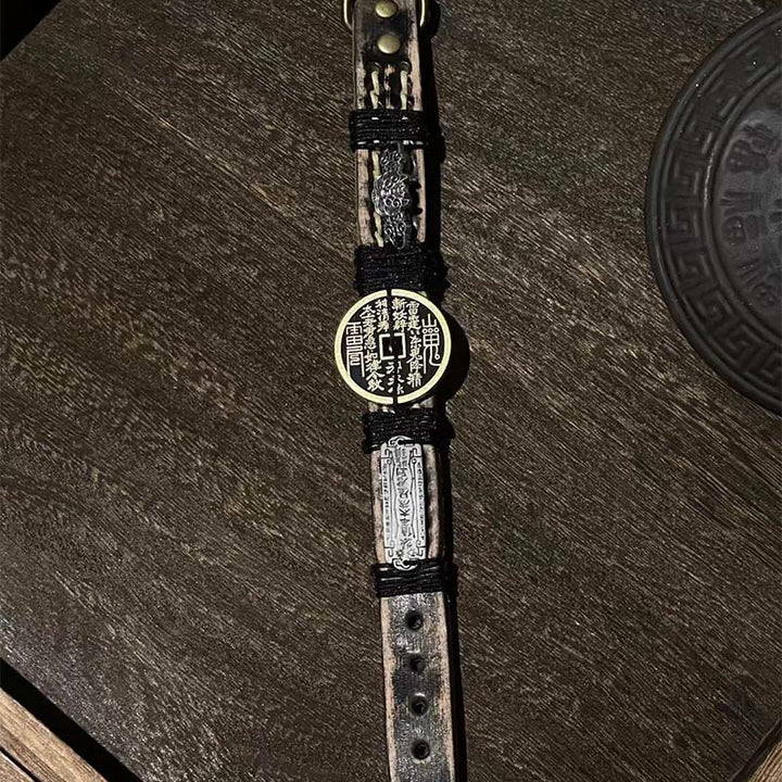 Buddha Stones Pixiu Mountain Ghosts Spend Money Luck Leather Watch Band Bracelet  - image 8