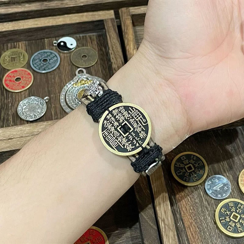 Buddha Stones Pixiu Mountain Ghosts Spend Money Luck Leather Watch Band Bracelet  - image 9