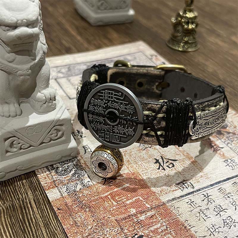 Buddha Stones Five-emperor Coins Mountain Ghosts Spend Money Luck Leather Watch Band Bracelet  - image 1