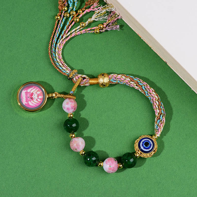 Buddha Stones Tibet Evil Eye Nine Tailed Fox Thangka Keep Away Evil Spirits String Bracelet - image 1