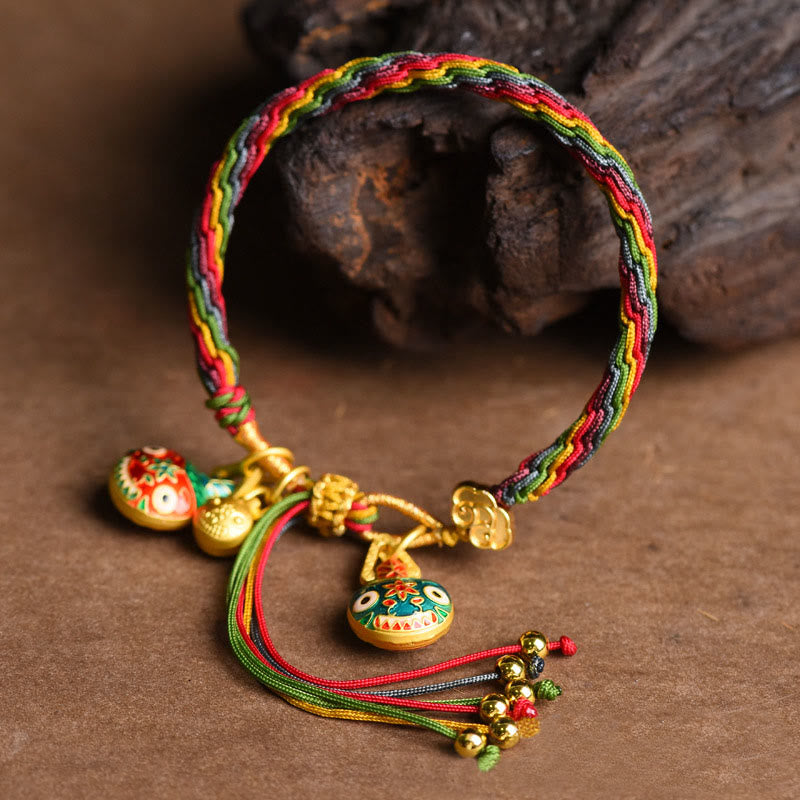 FREE Today: Luck Faith Tibet Gold Swallowing Beast Family Luck Knot Braid Colorful String Bracelet - image 1