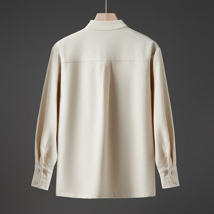 Buddha Stones Solid Fall Long Sleeve Hidden Half Button Design Men's Shirts - image 1