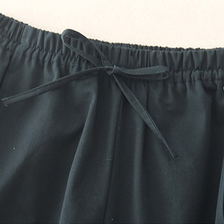 Buddha Stones Plain 7-8 Length Women's Harem Cotton Pants With Pockets - image 18