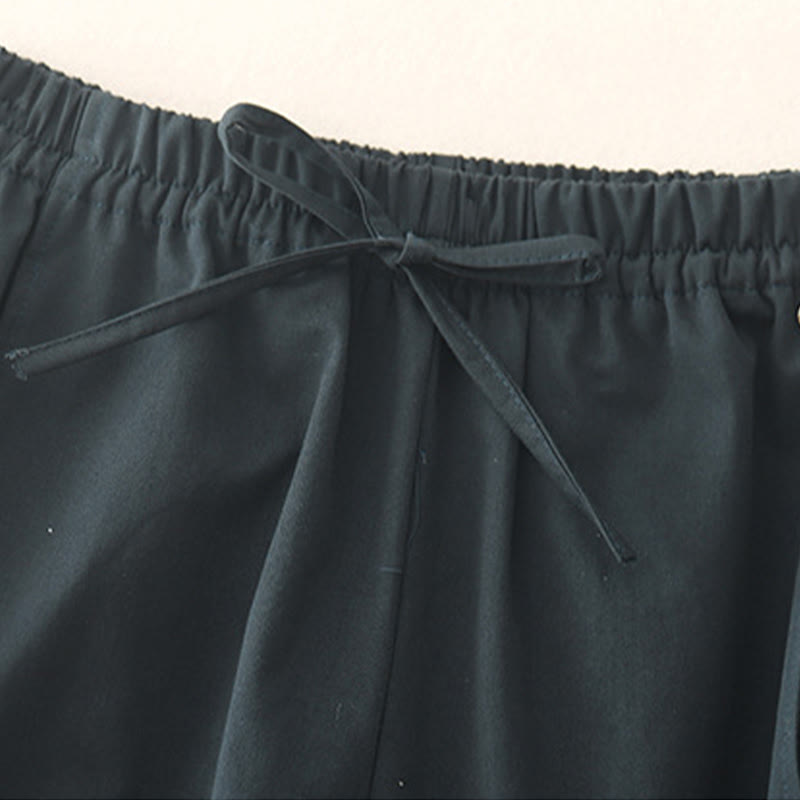 Buddha Stones Plain 7-8 Length Women's Harem Cotton Pants With Pockets - image 18