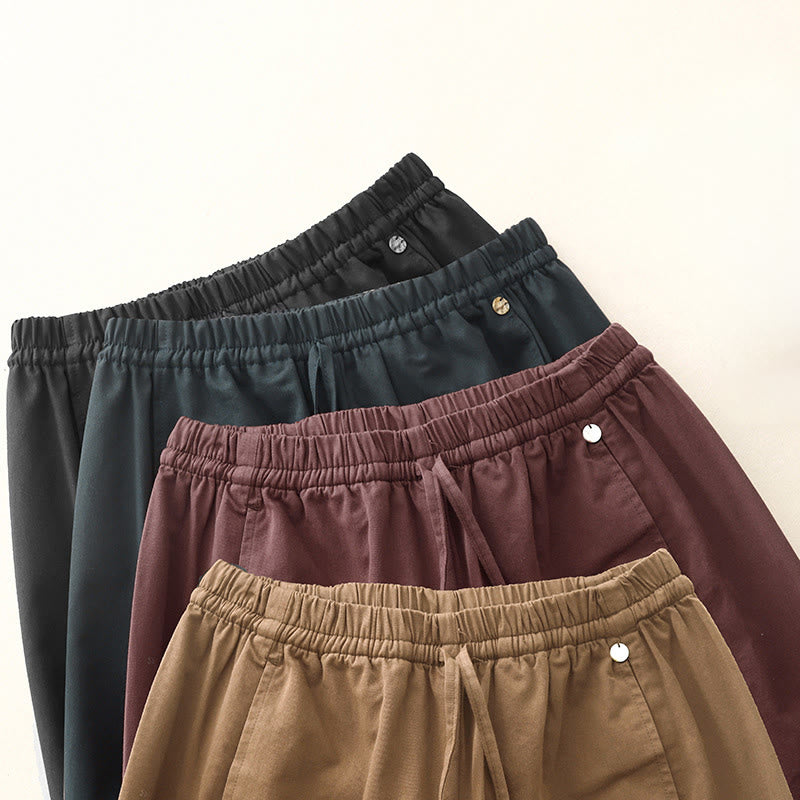 Buddha Stones Plain 7-8 Length Women's Harem Cotton Pants With Pockets - image 22