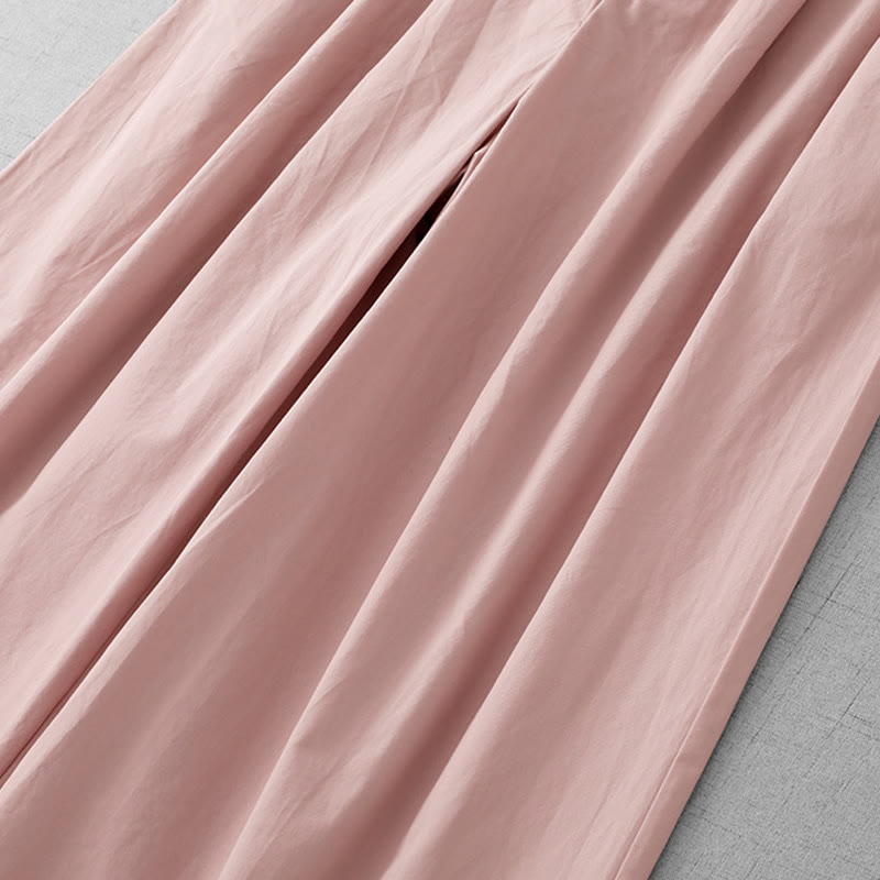 Buddha Stones Casual Plain Polyester Women's 7-8 Length Wide Leg Pants With Pockets - image 6