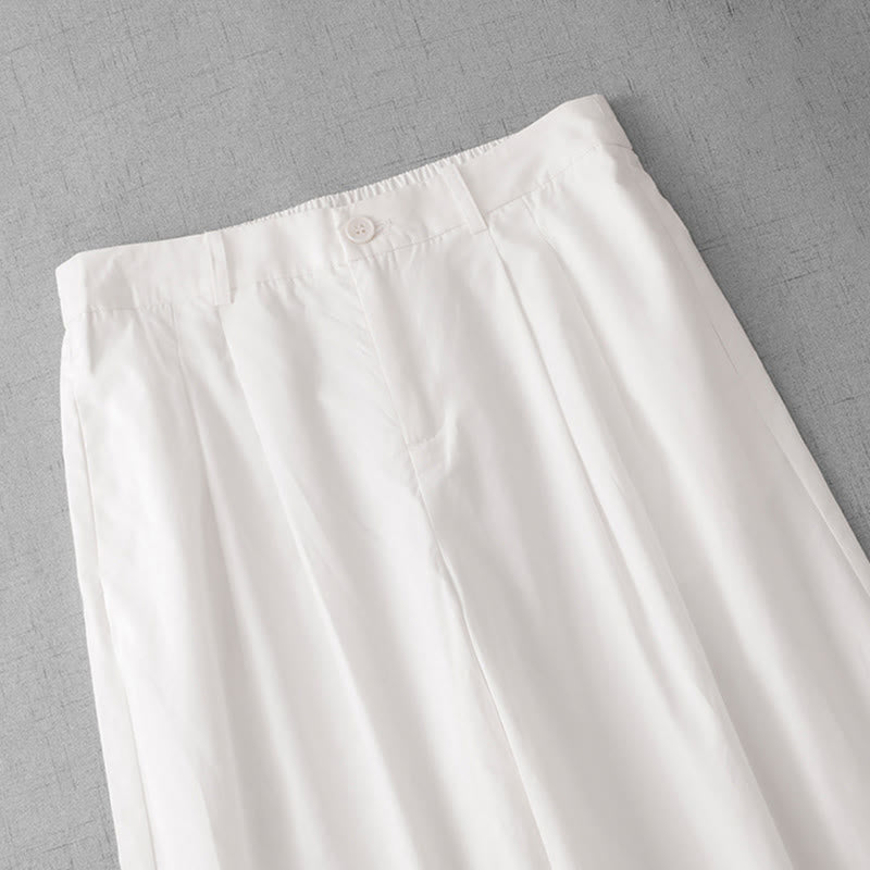 Buddha Stones Casual Plain Polyester Women's 7-8 Length Wide Leg Pants With Pockets - image 11