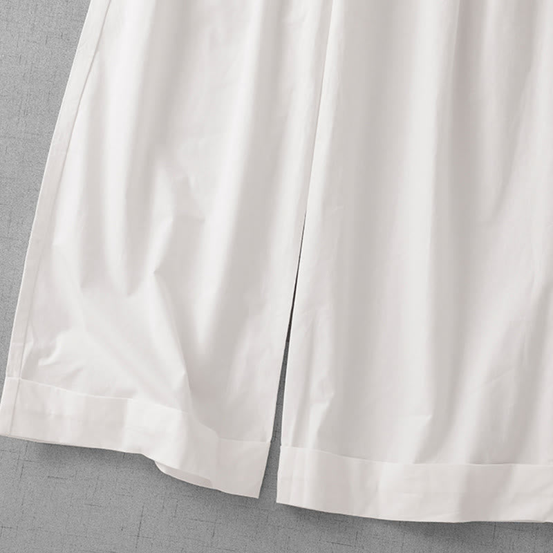Buddha Stones Casual Plain Polyester Women's 7-8 Length Wide Leg Pants With Pockets - image 9