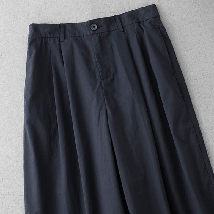 Buddha Stones Casual Plain Polyester Women's 7-8 Length Wide Leg Pants With Pockets - image 13