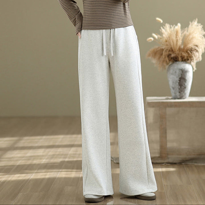 Buddha Stones Casual Plain Cotton Women's Wide Leg Pants With Pockets - image 5