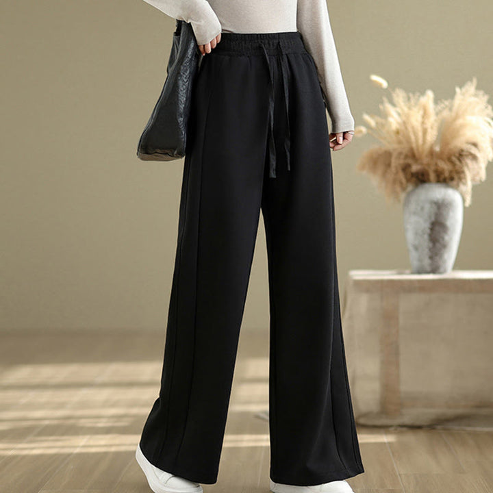 Buddha Stones Casual Plain Cotton Women's Wide Leg Pants With Pockets - image 14