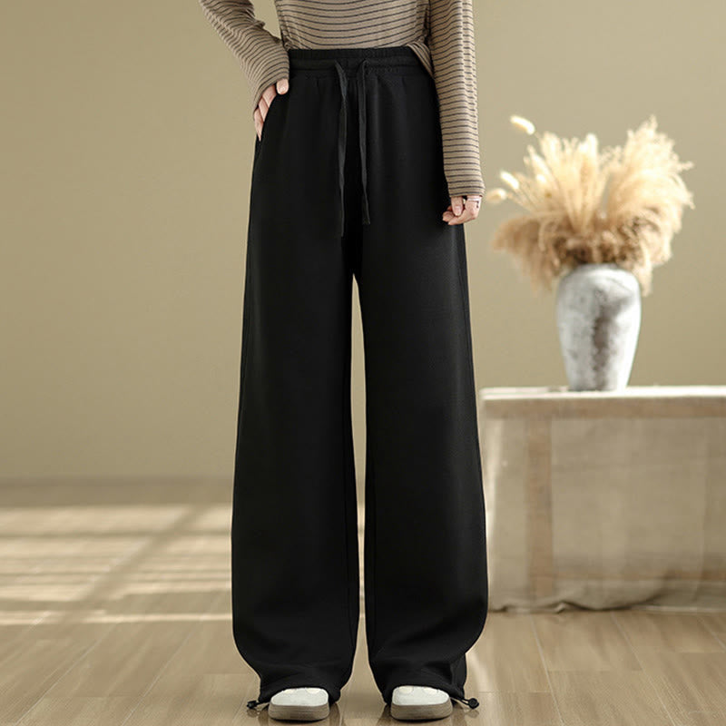 Buddha Stones Casual Rope Women's Cotton Straight-leg Pants With Pockets - Black - US8-10，UK/AU12-14，EU40-42 (2XL) - image 7