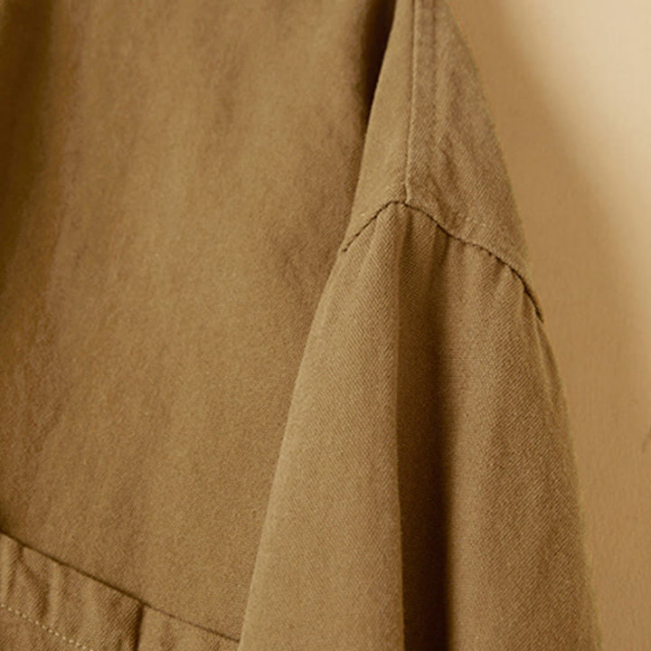 Buddha Stones Casual Buttons Design Women's Stand Collar Long Sleeve Cotton Shirt - image 13