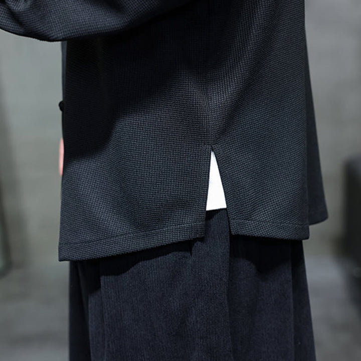 Buddha Stones Frog-Button Swallow Embroidery Stand Collar Long Sleeve Tang Suit Men's Shirt - image 12