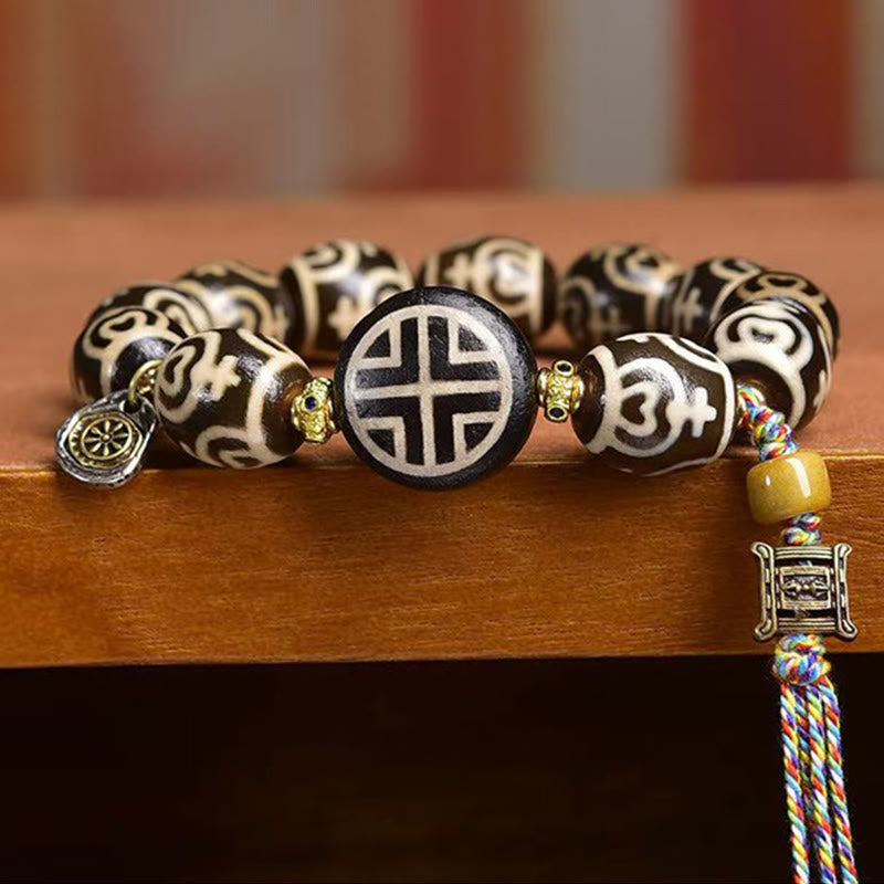 Buddha Stones Tibetan Lightning Treasure Vase Dzi Bead The Lord of the Corpse Forest Power Bracelet - image 8