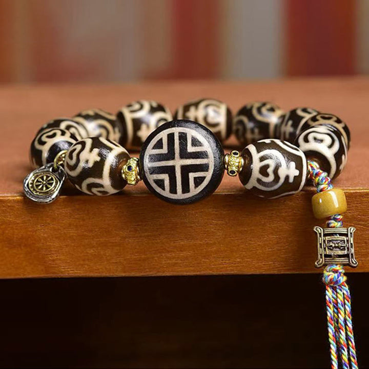 Buddha Stones Tibetan Lightning Treasure Vase Dzi Bead The Lord of the Corpse Forest Power Bracelet - image 8
